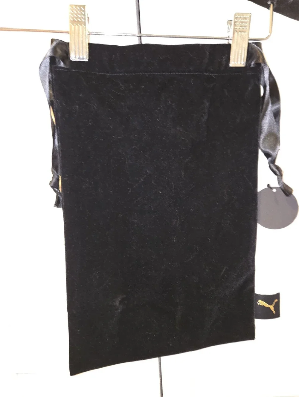 FENTY Black Velvet Drawstring Cosmetic Pouch Storage Travel